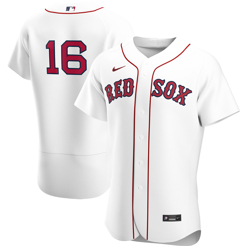 2020 MLB Men Boston Red Sox #16 Andrew Benintendi Nike White Home 2020 Authentic Player Jersey 1->boston red sox->MLB Jersey